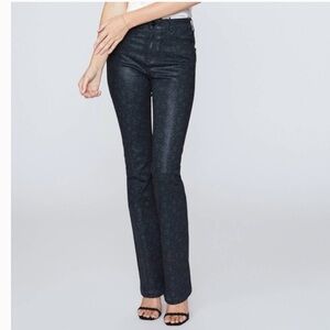 Morris & Co x Paige High Rise Manhattan Boot Cut Jeans Floral Mallow Coated 24
